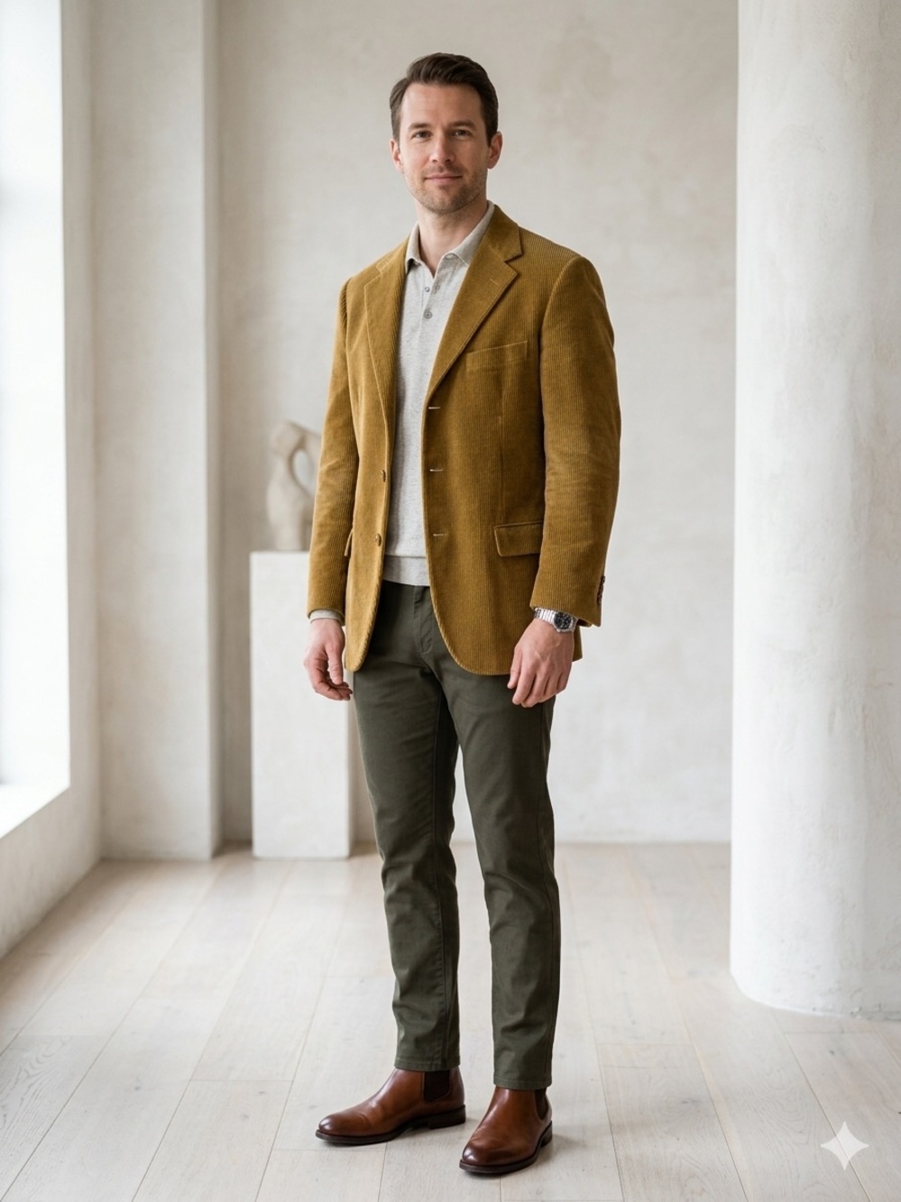 Pierre Cardin Tan Corduroy Sport Coat - Picture 5 of 6